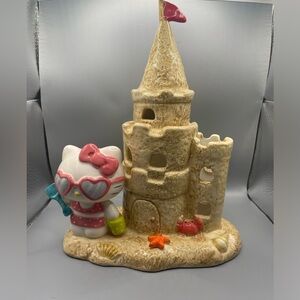 Hello Kitty Blue Sky Clayworks Summer Ceramic Sand Castle Tea Light Holder NEW